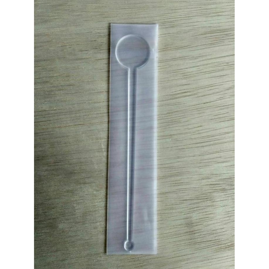 stirrer / pengaduk minuman / adukan minuman 18cm bening kemasan plastik buram 100pcs