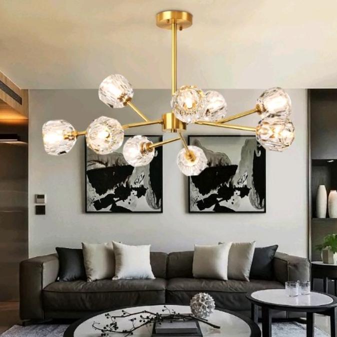 Terlaris Lampu Gantung Crystal Chandelier Mewah Hias Ruang Tamu