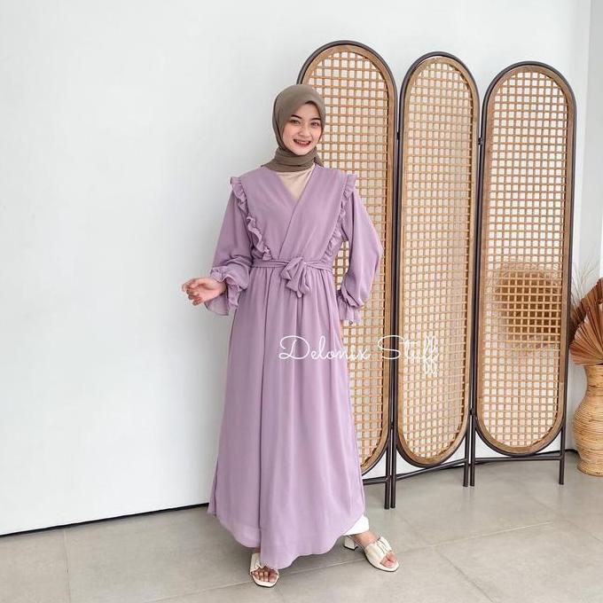 Long outer ceruty Long cardan dress