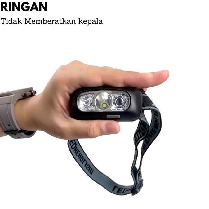 Diskon Headlamp Senter Sensor Senter Kepala Led Usb Charge Headlamp Sorot Terang Ringan Baterai Hija