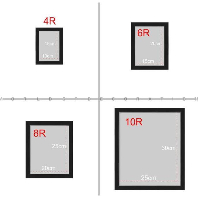 New- Pigura Frame Bingkai Foto 4R 6R 8R 10R Minimalist Tanpa Kaca