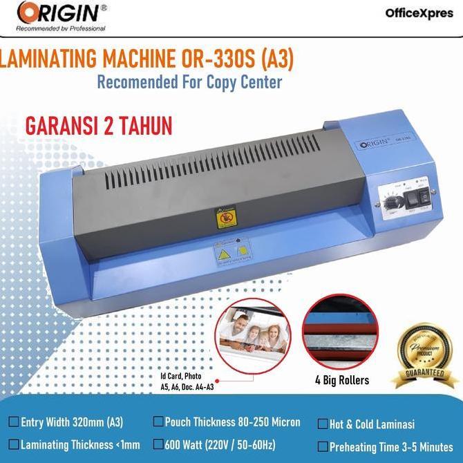 Mesin Laminating OR 330 S / Laminating A3 / Laminator Kertas A3 Origin