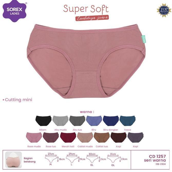 Murah Sorex Celana Dalam Wanita - CD 1257 - Mini Panty - Super Soft - M - XXL Cewek Lembut Nyaman St