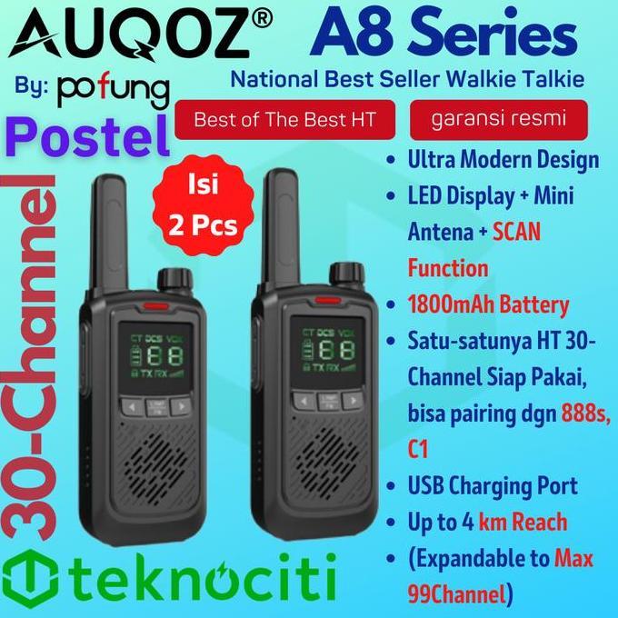 AUQOZ A8 Handy Mini Walkie Talkie - Radio HT New 888s by Pofung