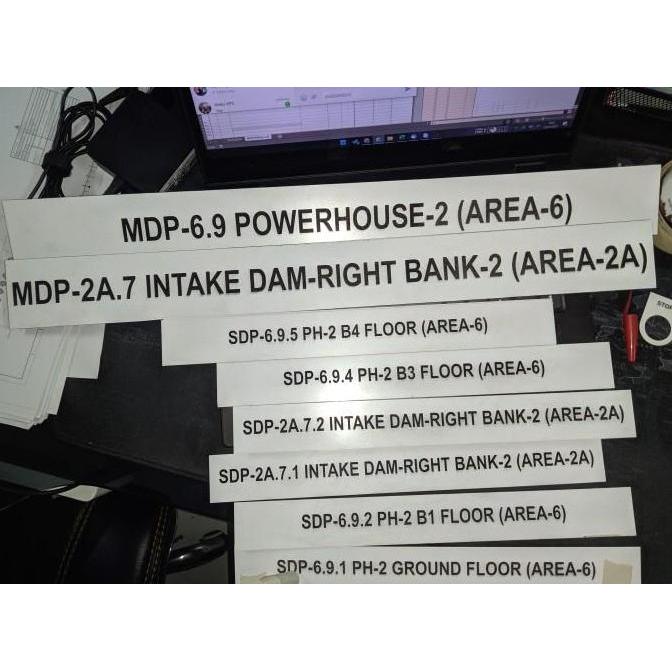 Murah Pesanan Khusus, Nameplate Gravoply Custom Untuk Panel Listrik