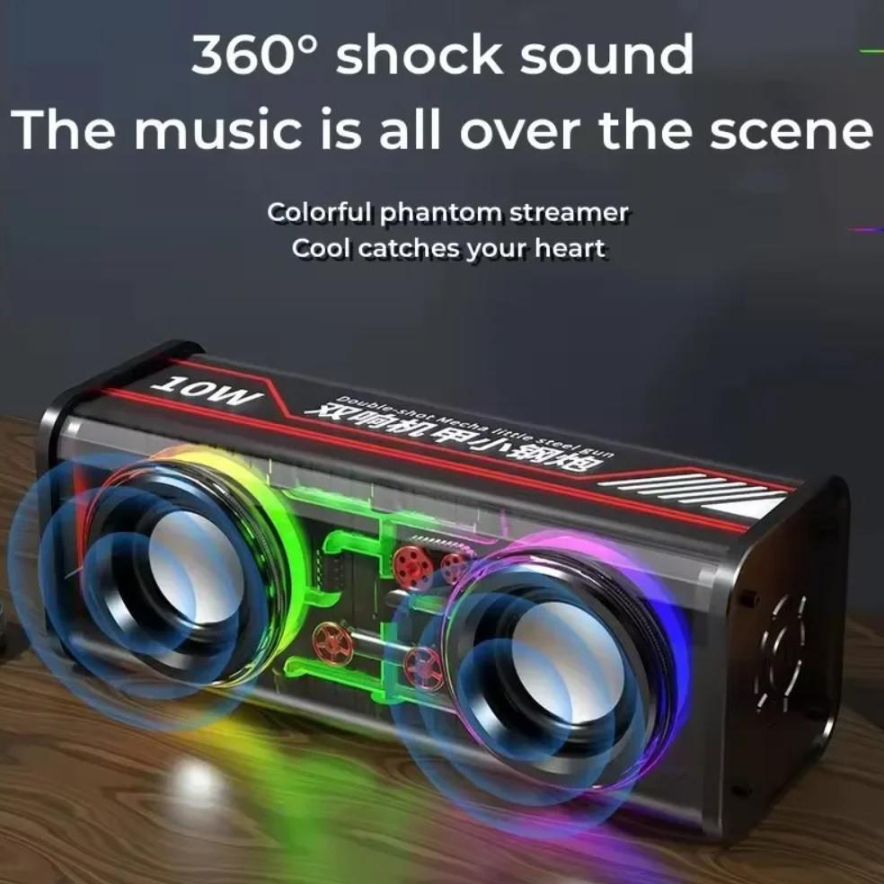 Best Deals Portable V8 Boombox Wireless Stereo Surround Bluetooth Speakers Soundbar Tws Rgb Lights H