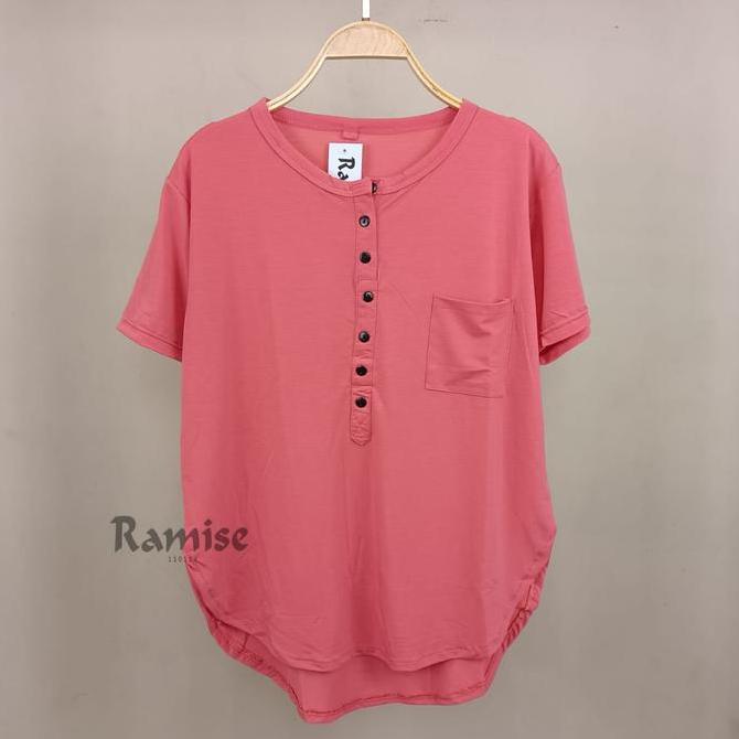 Berkualitas Atasan Blester Oval Pendek Wanita Spandek Rayon Busui Friendly - Ramise