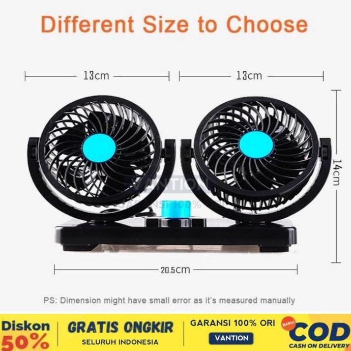 New- Kipas Angin Mobil 12V / 24V Kipas Mobil Truk Double Blower