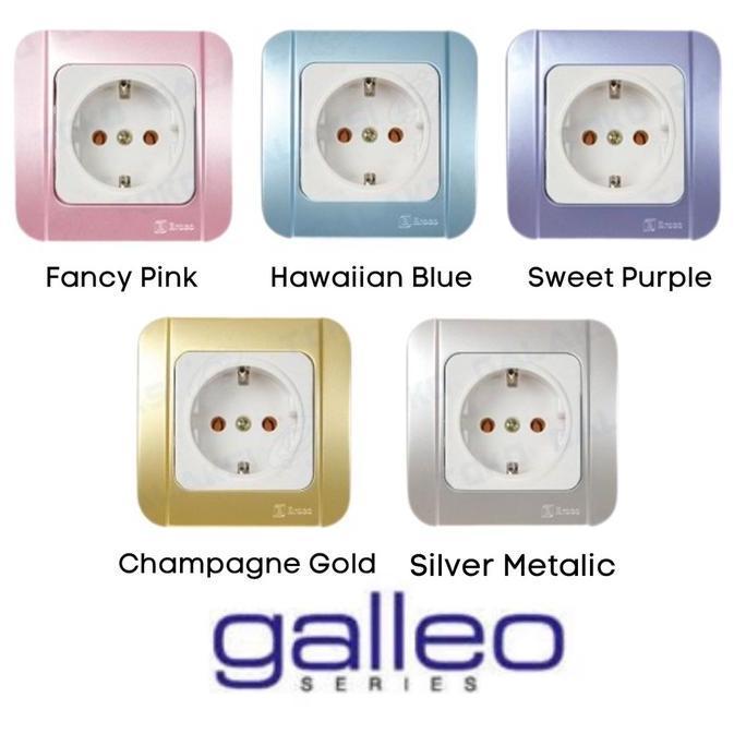 New- BROCO STOP KONTAK IB BROCO GALLEO WARNA PUTIH PINK SILVER