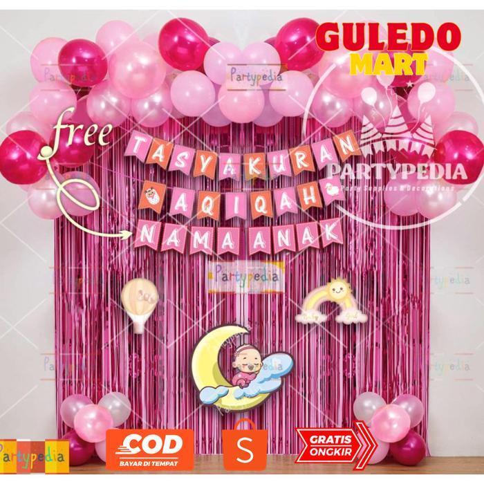 GULEDOMART PAKET DEKORASI AQIQAH ANAK/BAYI PEREMPUAN TERLARIS