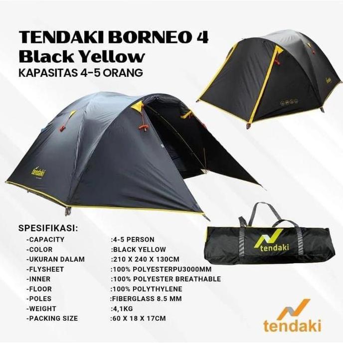 Terlaris Tendaki Borneo 4 Double Layer / New Colour Borneo 4 / Tenda Borneo 4 Double Layer / Borneo 