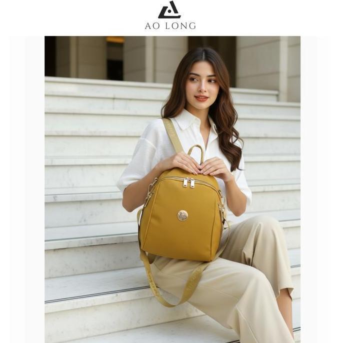 Promotoday- Ransel Kanvas Botol 0206# Tas Ransel Wanita - Backpack Cewek Fashion Ukuran Sedang Terki