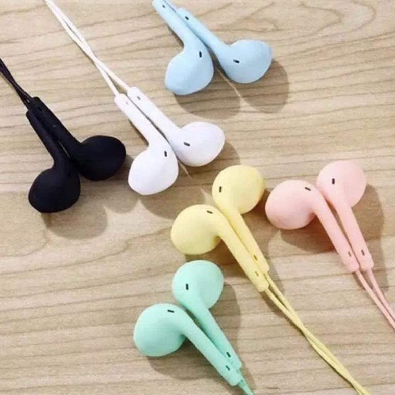 pengiriman cepat Headset U19 Macaron Makaron Plastik Hf Earphone Kabel Dove Glossy packing