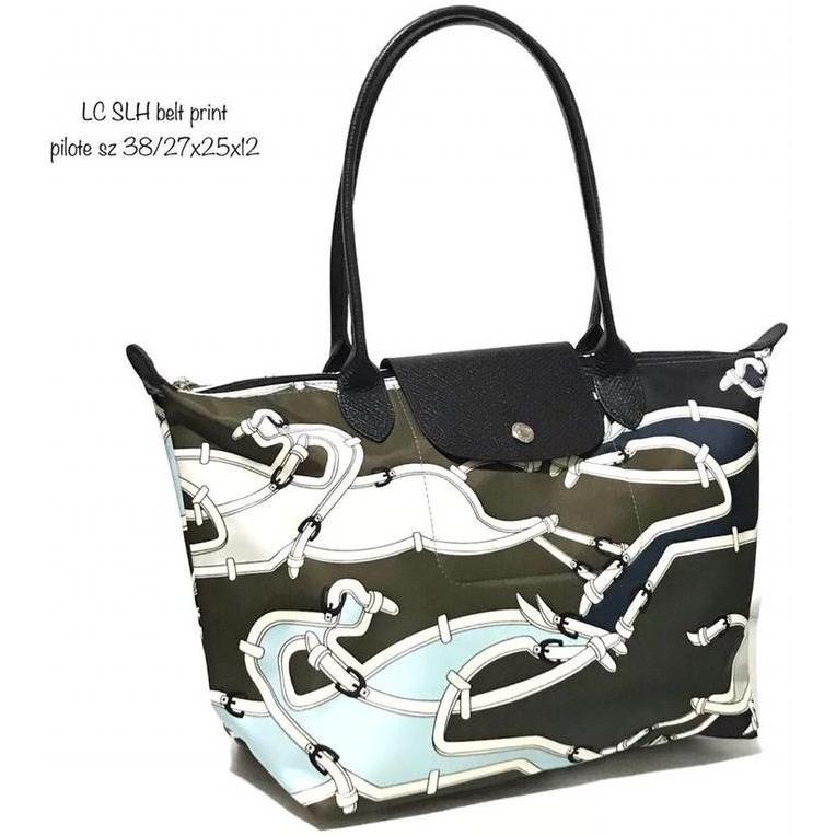 TAS AUTHENTIC WANITA LONGCHAMP SLH BELT PRINT PILOTE BAG