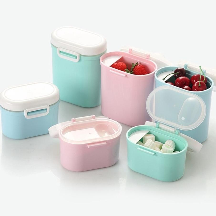 best deals lysashop - kotak susu bayi bubuk/tempat wadah toples penyimpanan kue buah biskuit serbagu
