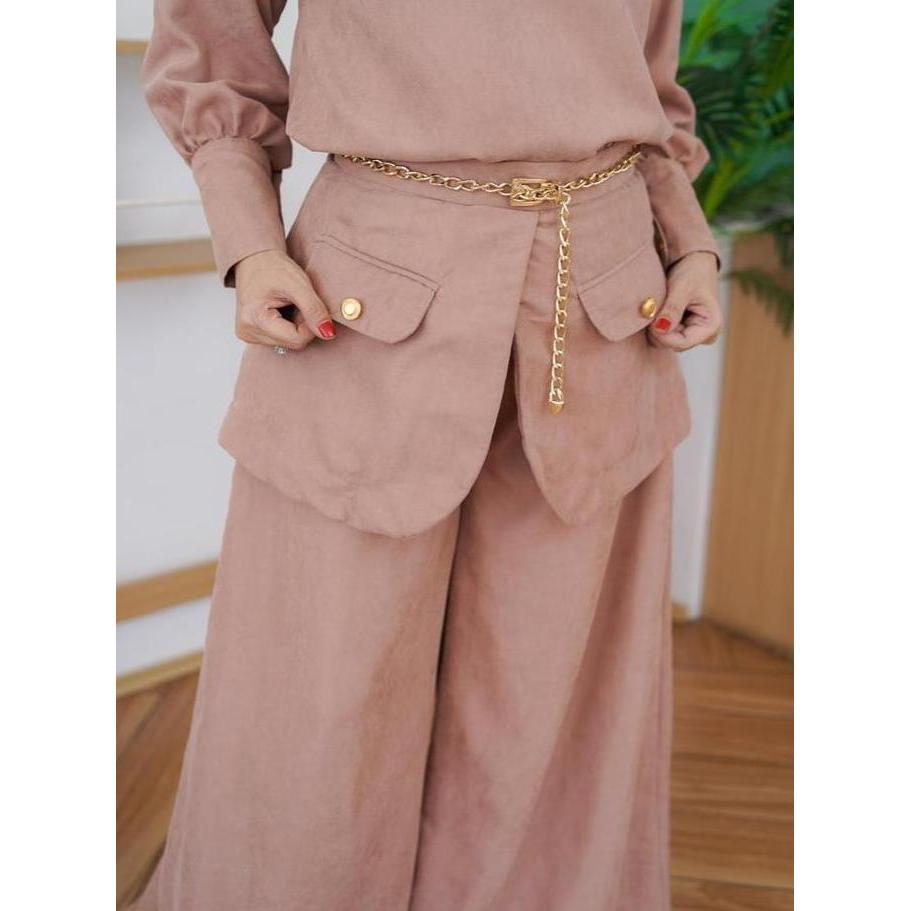 Sacoll Setelan Wanita Modern Ambbar Celana & Baju Gaya Modis Cocok Untuk Penampilan Sehari-hari