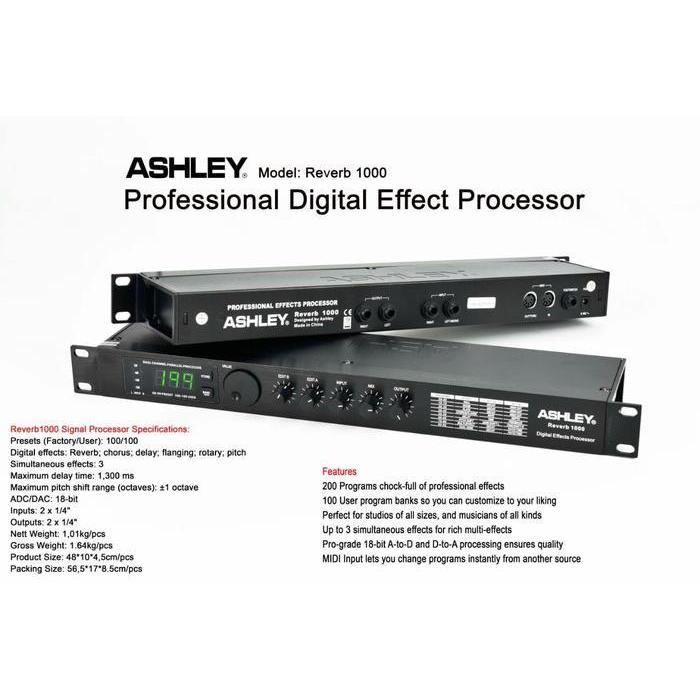 ASHLEY REVERB 1000 EFFECT VOCAL DIGITAL ORIGINAL 32 BIT
