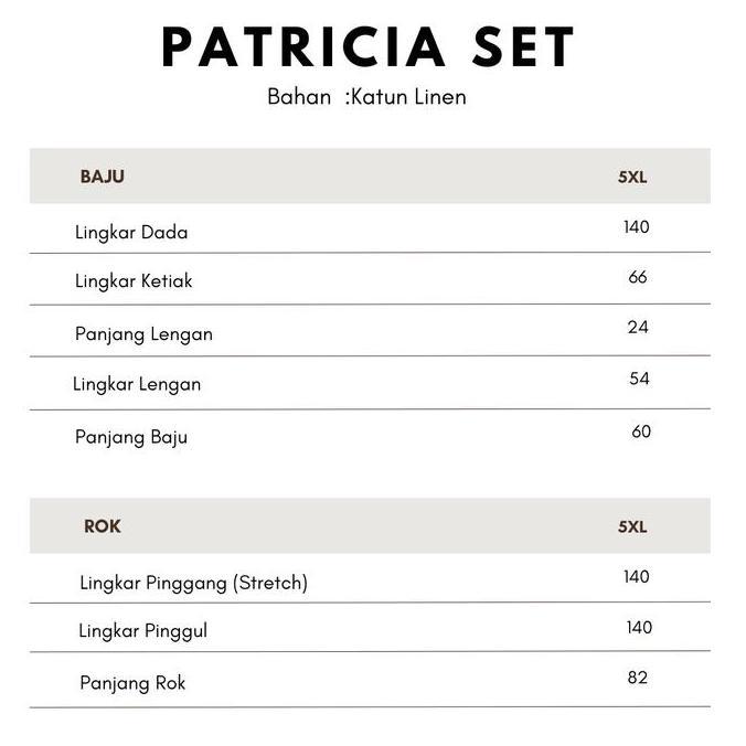 MOKMOK - Patricia Set BSize - Setelan Baju Jumbo Size LD 120 LD 135