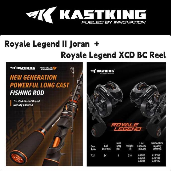[Official] Kastking Reel+Joran Pancing 1 Set=Joran 1.8M 1.9M + Baitcasting Reel Umpan Joran Baitcast