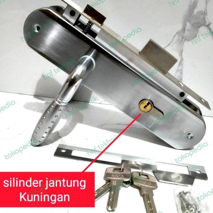 rendalens - handle kunci pintu besar komplit set pengaman rumah dan pintu