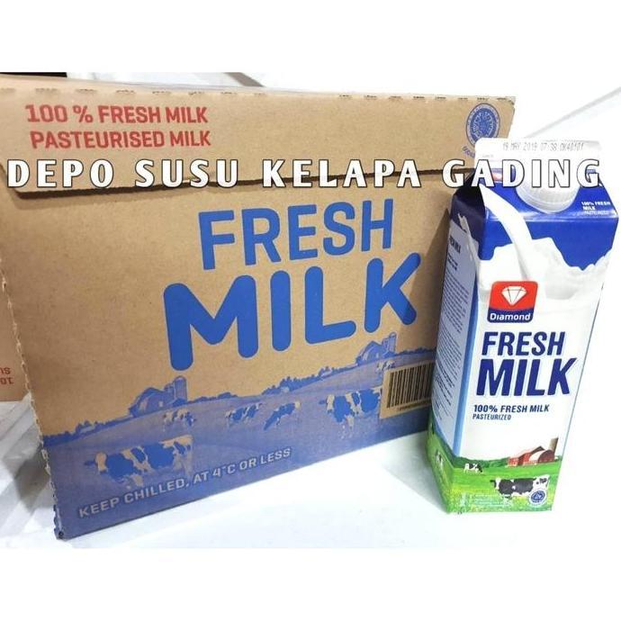 Susu Diamond FreshMilk 12 pcs karton | Diamond Fresh Milk segar plain