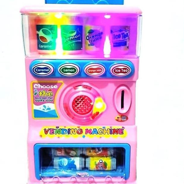 MAINAN MESIN PENJUAL MINUMAN OTOMATIS KOIN VENDING MACHINE NYALA LAMPU Kode 769