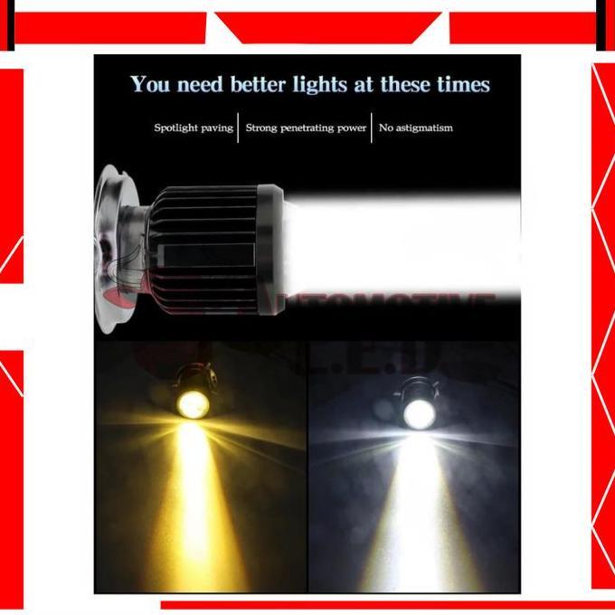 BOHLAM LED H4 LASER 2 WARNA HI / LOO 18 WATT I LAMPU UTAMA H4 MOTOR