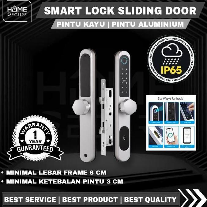 Smart Door Lock Untuk Pintu Geser / Sliding Door Kayu Almunium