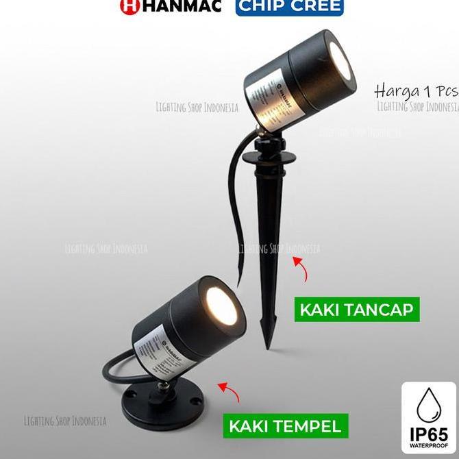 TERMURAH - Lampu taman sorot led cree 6.5w spotlight 24 derajat ip65 warm white 3000K 220v tempel pl