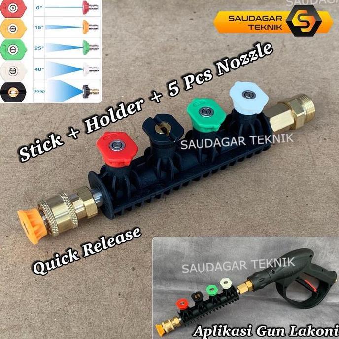 TERBARU - Stik Gun Lakoni Laguna 70 Daytona 100 Stick Extension Quick Release SET Nozzle Sprayer 5 P