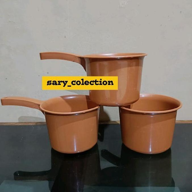 [ 3 pcs ] Gayung Mandi Jumbo Warna Coklat IPP