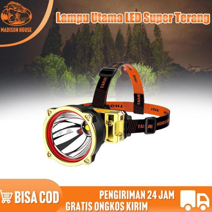 ZANACOM Senter Kepala Super Terang Tahan Air / Senter Kepala LED Super Terang / senter terang jarak 