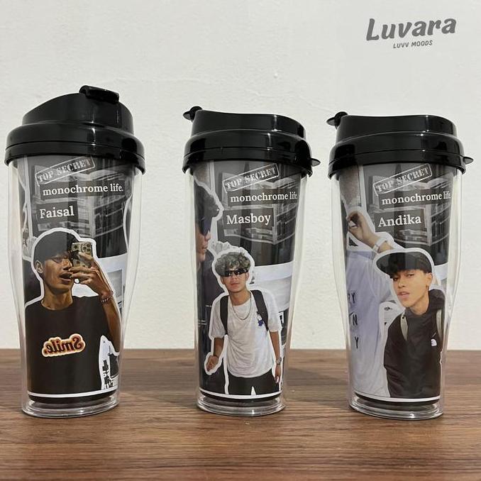 Bestsell- Tumbler Black New Design Gsky Botol Minum Gambar Bonus Photocard Gsky, Gwsm, Y2K