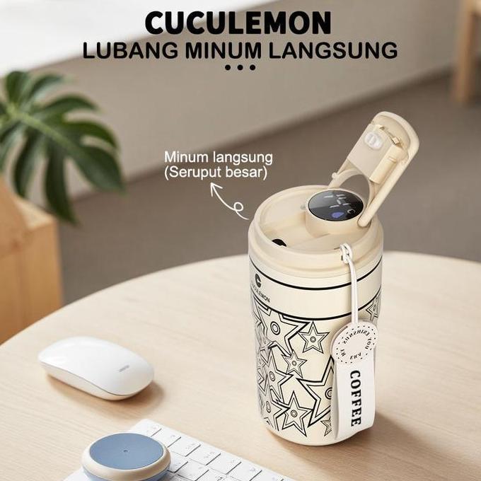 Bestsell- Cuculemon Digital Smart Display Coffee Tumbler 450Ml Tamler Hot Cool Stainless Steel Tumbl