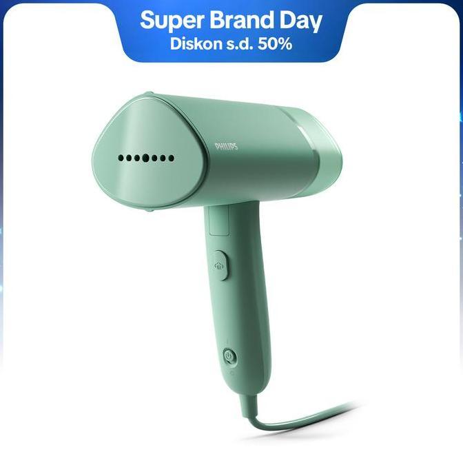 Philips Setrika Uap Handheld STH3010/70 Hijau - Setrika Uap Portable Dapat Dilipat, Setrika Uap Ring