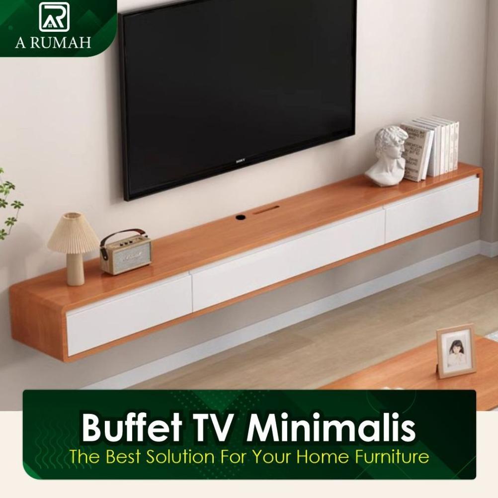 Meja TV gantung minimalis  Rak TV gantung Minimalis Lemari TV Dinding Bupet TV Tempat Penyimpanan Ka
