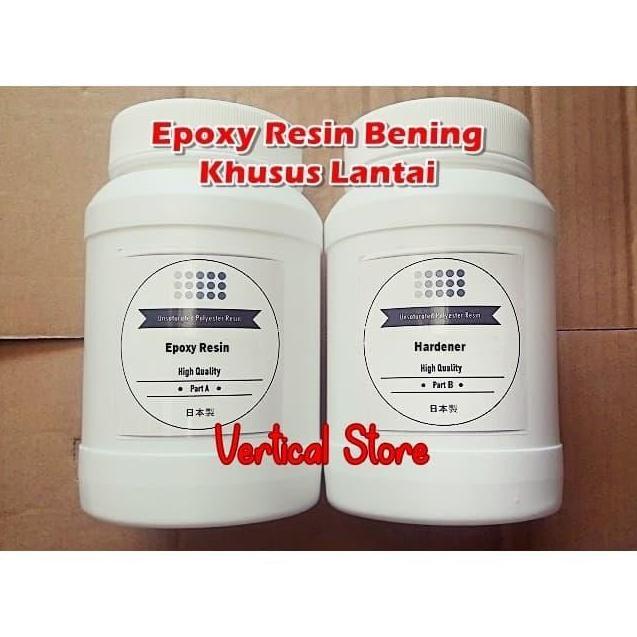 Epoxy Resin Bening Lantai Jepang 1kg Hardener 500gr gan
