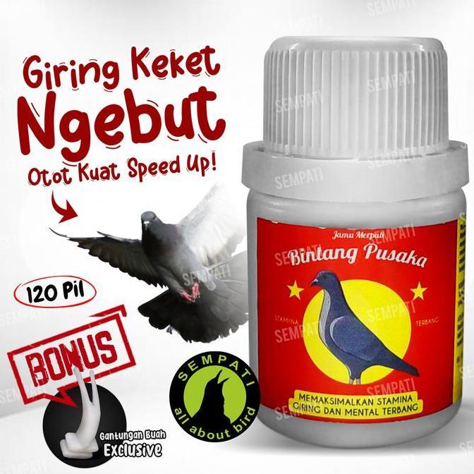 Jamu Merpati Bintang Pusaka 120 Butir Jamu Burung Merpati Lomba Balap Kolong Pos Tomprang Dara Pil K