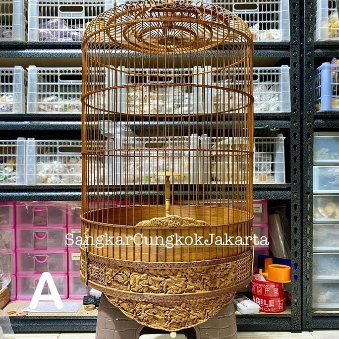 ASLI Sangkar Cungkok D40 Branjangan Lark Sonca Ukir 2D Viet READY STOCK