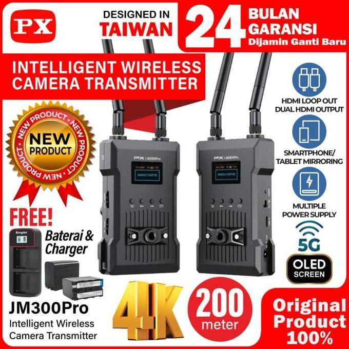 TERBARU PX JM 300 PRO Wireless Video Transmiter Receiver Kamera 4K JM 300PRO PROMO