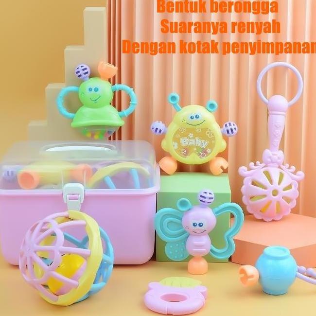 7Pcs Kotak Bayi Teether Mainan Mainan Kerincingan Bayi Mainan Teether Bayiteething Kit Mainan Mainan