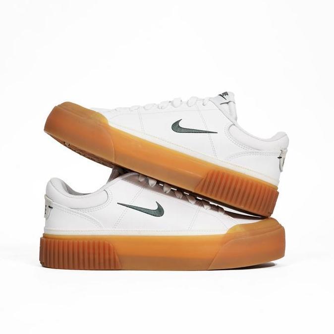 Nike Sneakers Wanita Court Legacy Lift White Vintage Green Gum [FV5526 100] Orinal