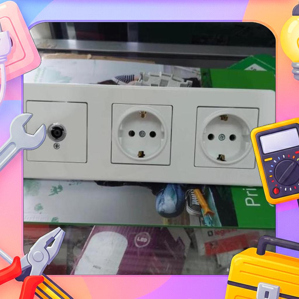 Leona Stop Kontak 2 Gang + Outlet Tv Schneider