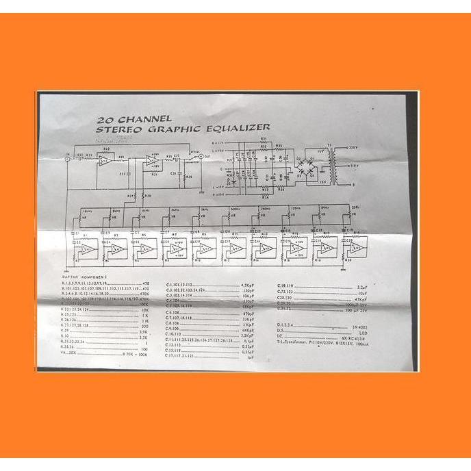 PCB Fiber 20 Channel Graphic Equalizer RC4136 Stereo