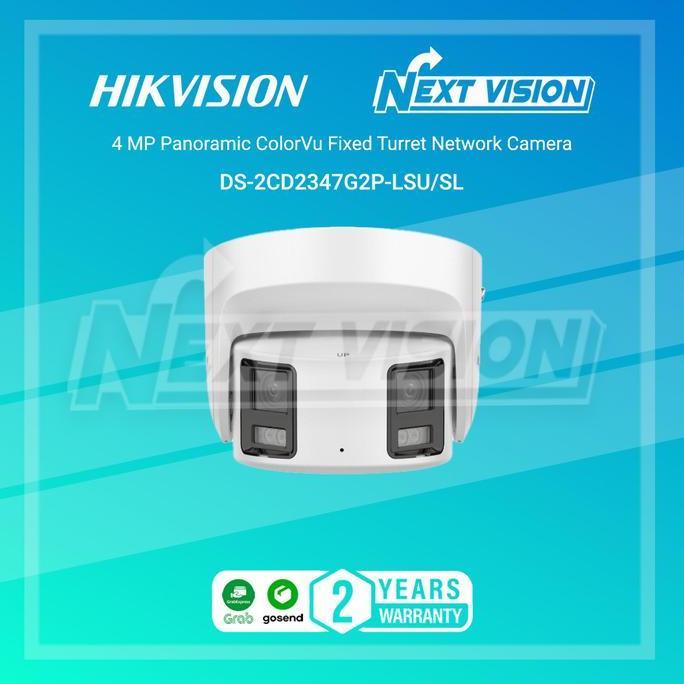 DS-2CD2347G2P-LSU/SL - HIKVISION IP 4MP PANORAMIC COLORVU AUDIO TURRET CAMERA