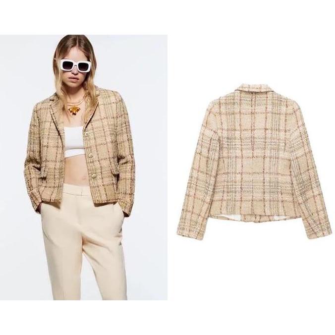 LPWTP - Blazer Pendek Semi Crop Tweed Bee