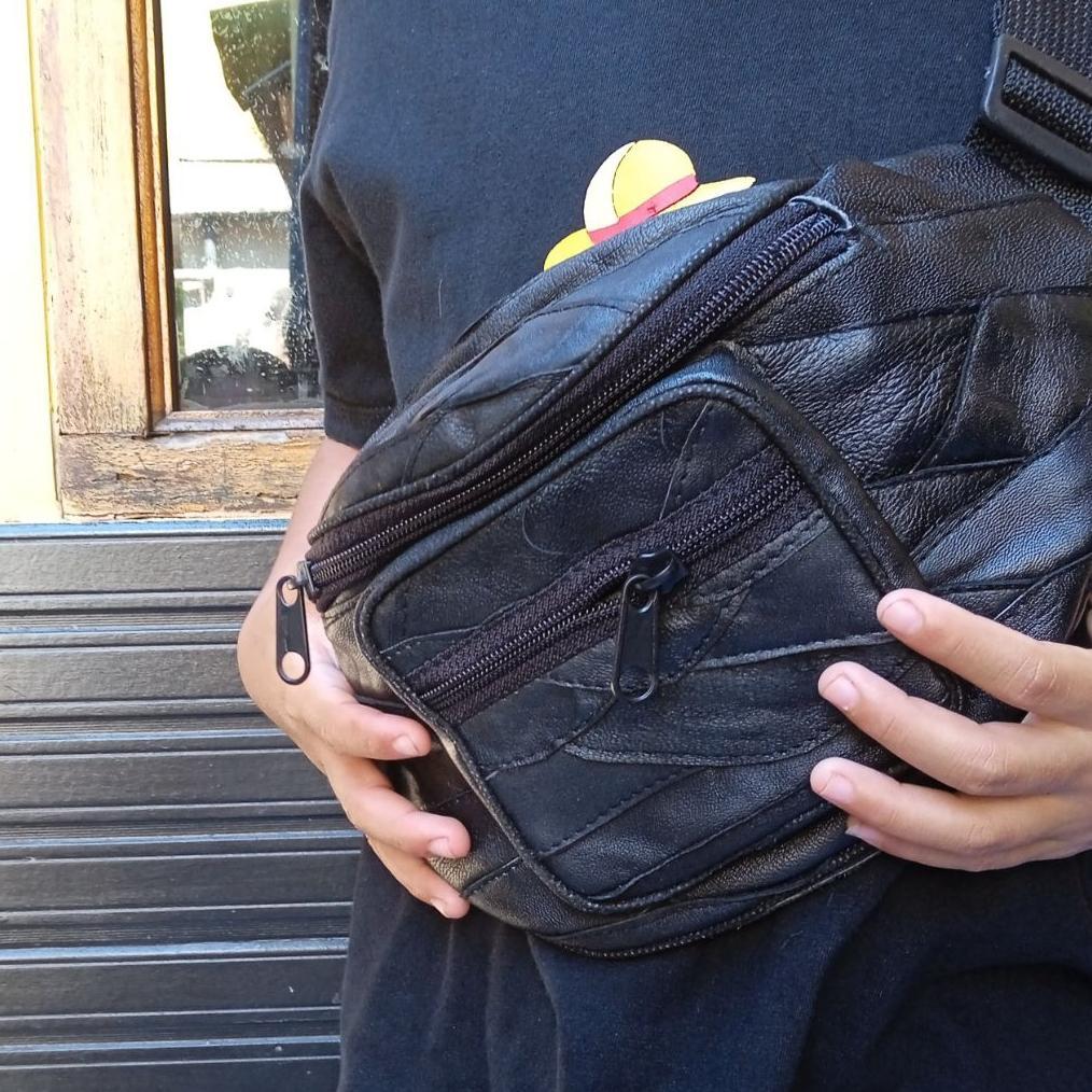 Premium` Waistbag Kulit Asli Pria Wanita -Tas Selempang Pria Kulit Asli -Waistbag Kulit