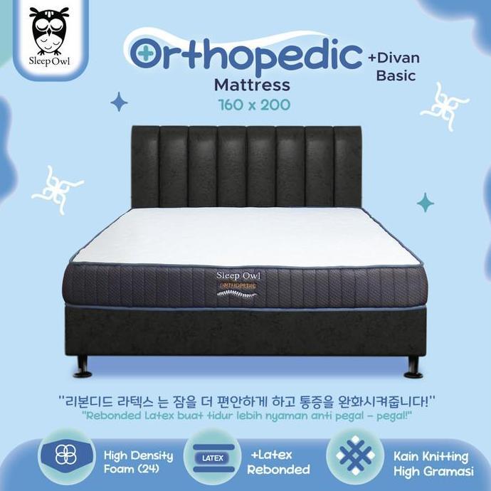 SLEEP OWL ORTHOPEDIC Kasur Busa Rebonded Latex 160 x 200 Fullset