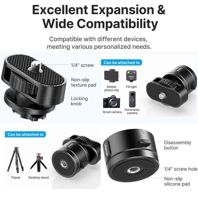 Populerstudioacc- Ulanzi C016 Magnetic Quick Release 1/4 Screw Adapater Tripod Mount For Kamera / Le