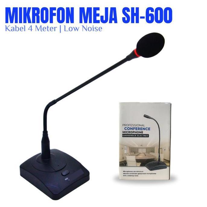 Musiq- Microphone Meja Mic Podium Mic Mimbar Microphone Kabel Sh-600 Conference Microphone Low Noise